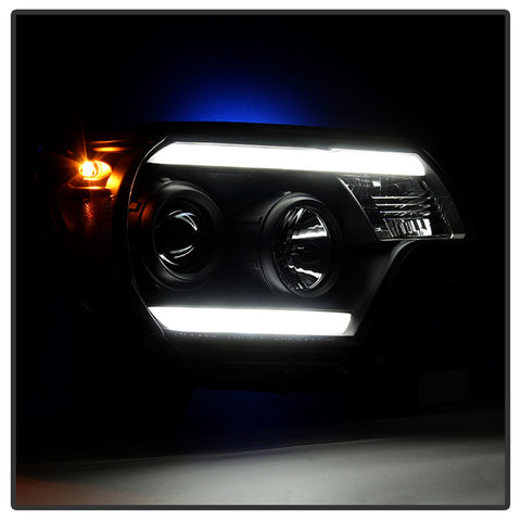 Spyder Auto DRL Projector Headlights; Light Bar DRL; Black;