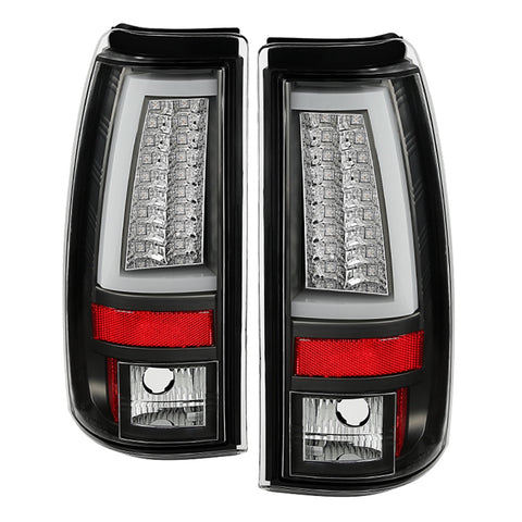 Spyder Auto LED Tail Lights; Version 2; Does Not Fit Stepside; Black;