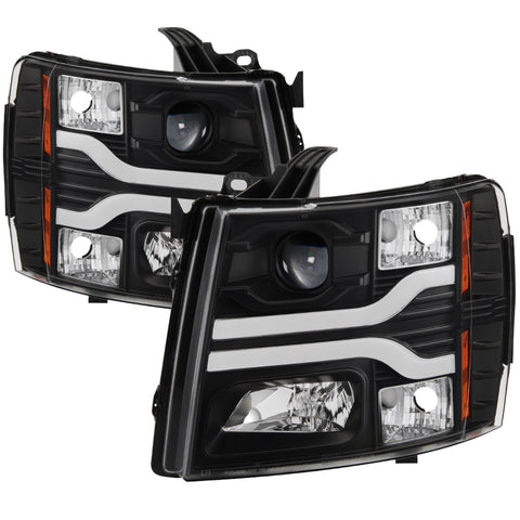 Spyder Auto DRL LED Projector Headlights; Version 3; Black;