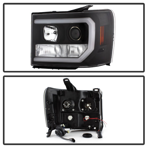 Spyder Auto Light Bar DRL LED Projector Headlights; Version 2; Black;