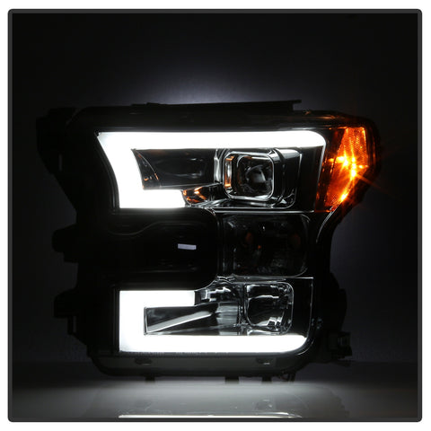 Spyder Auto DRL LED Projector Headlights; Bulbs Included; Pair; Smoke;