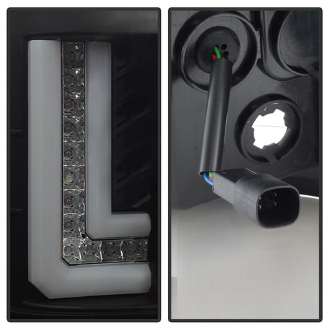 Spyder Auto Light Bar LED Tail Lights; Will Only Fit Factory LED Models; Pair; Black;