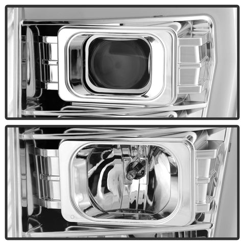 Spyder Auto Projector Headlights; Light Bar DRL; Version 2 ; Chrome;