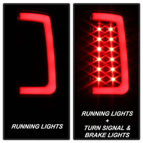 Spyder Auto Light Bar LED Tail Lights; Version 2; Black;