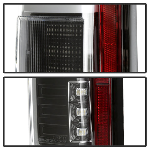 Spyder Auto LED Tail Lights; Light Bar; Compatible w/Rear Blind Spot Sensor Only; Black;