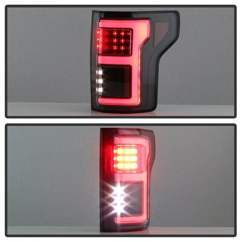 Spyder Auto LED Tail Lights; Light Bar; Compatible w/Rear Blind Spot Sensor Only; Black;