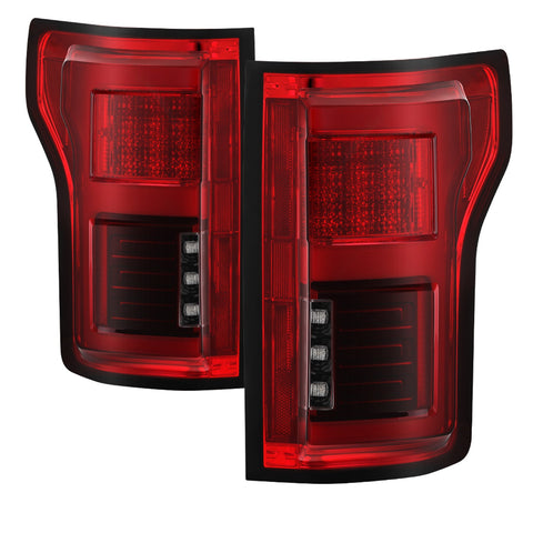 Spyder Auto LED Tail Lights; Light Bar; Compatible w/Rear Blind Spot Sensor Only; Red Clear;