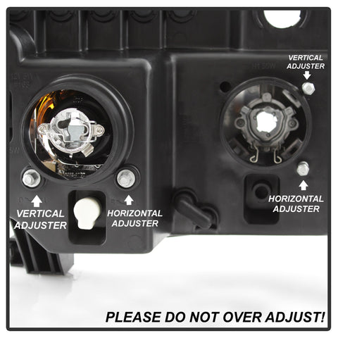Spyder Auto Projector Headlights; Light Bar DRL; Version 2; Black;