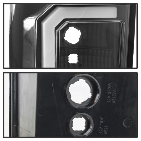 Spyder Auto Light Bar LED Tail Lights; Version 2; Black;