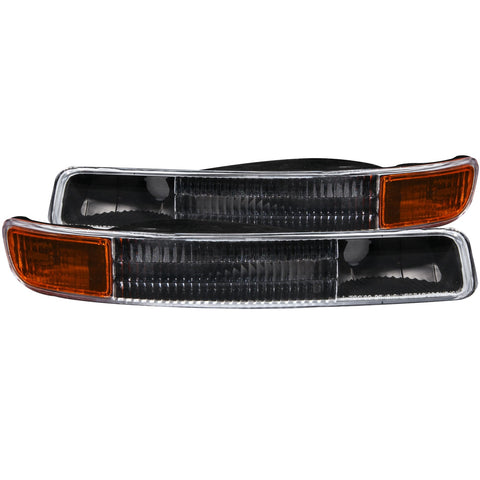 Anzo USA Euro Parking Lights; Clear Lens; Black Housing; Amber Reflector; Pair;