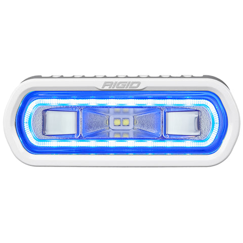 Rigid Industries RIGID SR-L Series Marine Spreader Pod; 2 Wire; Surface Mount; White W/Blue Halo