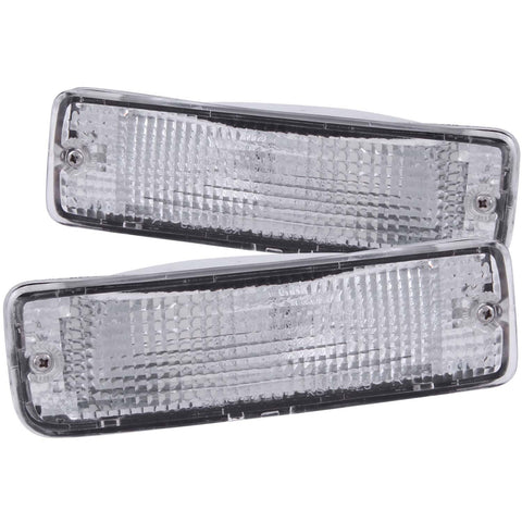 ANZO USA Euro Parking Lights; Clear Lens; Chrome Housing; Amber Reflector; Pair;