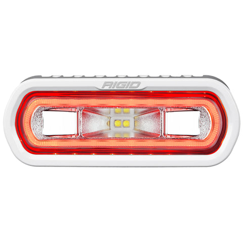 Rigid Industries RIGID SR-L Series Marine Spreader Pod; 2 Wire; Surface Mount; White W/Red Halo