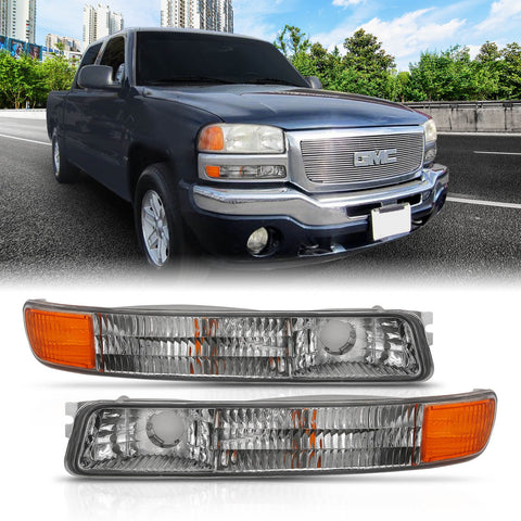 Anzo USA LED Parking Lights; Clear Lens; Chrome w/Amber; Pair;