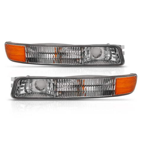 Anzo USA LED Parking Lights; Clear Lens; Chrome w/Amber; Pair;