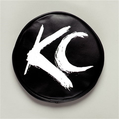 KC Hilites 6" Soft Vinyl Cover - Round - Pair - Black/White KC Script Logo