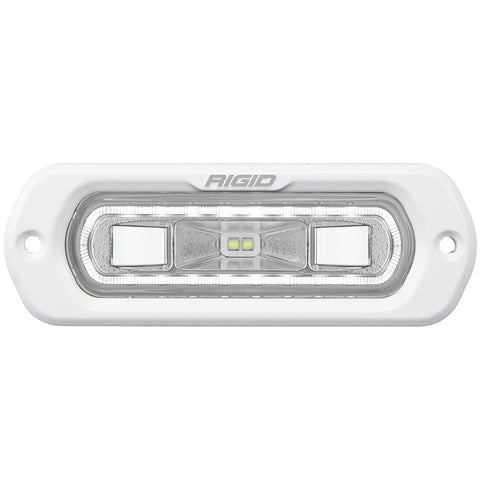 Rigid Industries RIGID SR-L Series Marine Spreader Pod; 2 Wire Flush Mount; White W/White Halo