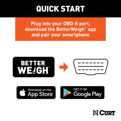 CURT BetterWeigh Mobile Towing Scale with TowSense Technology (OBD-II)