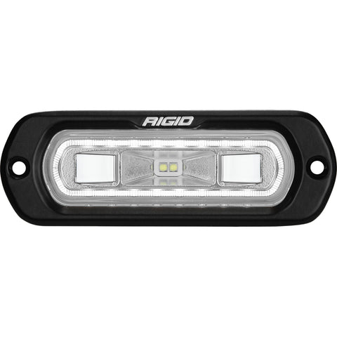 Rigid Industries RIGID SR-L Series Marine Spreader Pod; 2 Wire; Flush Mount; Black W/White Halo
