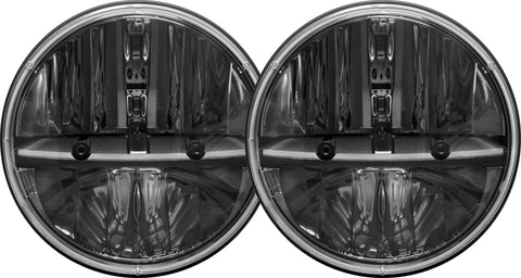 Rigid Industries RIGID 7 Inch Round Headlight Kit with H13 To H4 Adaptor; Pair