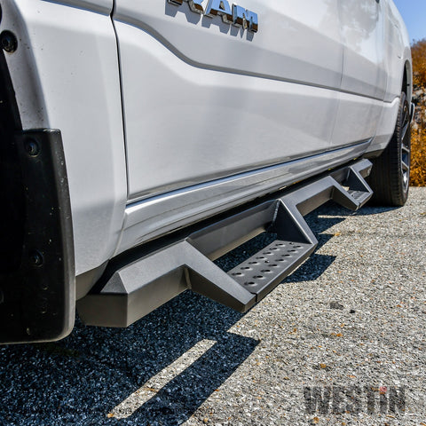 Westin HDX Drop Nerf Step Bars; Textured Black Powder Coated Steel; Mount Kit Included;