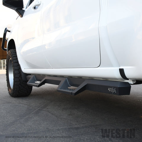 Westin HDX Drop Nerf Step Bars; Textured Black Powder Coated Steel; Mount Kit Included;