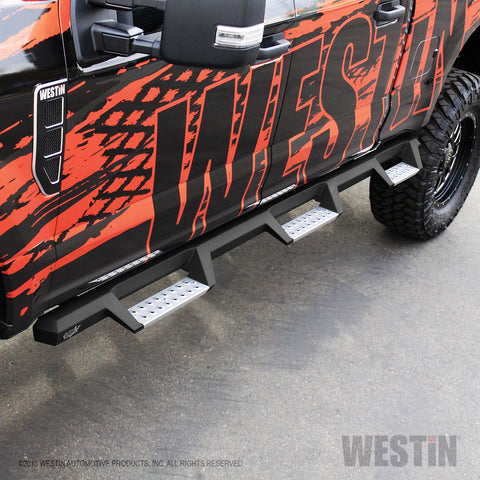 Westin HDX Stainless Drop Wheel To Wheel Nerf Step Bars; Textured Black;