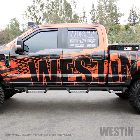 Westin HDX Stainless Drop Wheel To Wheel Nerf Step Bars; Textured Black;