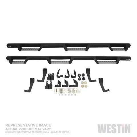 Westin HDX Stainless Drop Wheel To Wheel Nerf Step Bars; Textured Black;