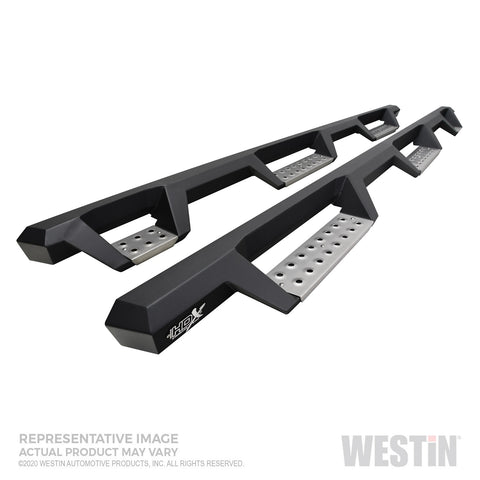 Westin HDX Stainless Drop Wheel To Wheel Nerf Step Bars; Steel; Textured Black;