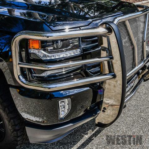 Westin HDX Grille Guard; 2 in. Dia.; Polished Stainless Steel;