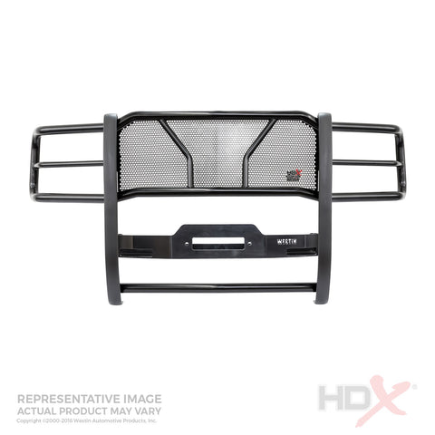 Westin HDX Winch Mount Grille Guard; Steel; Black Finish;