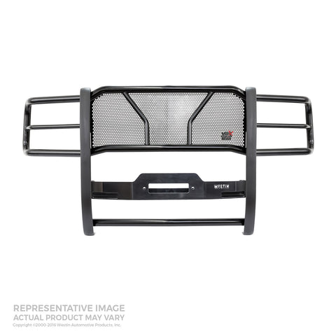 Westin HDX Winch Mount Grille Guard; Steel; Black Finish;