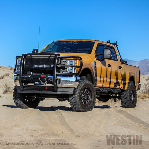Westin HDX Winch Mount Grille Guard; Steel; Black Finish;
