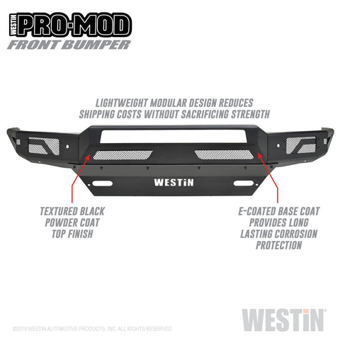Westin Pro-Mod Front Bumper; Textured Black;