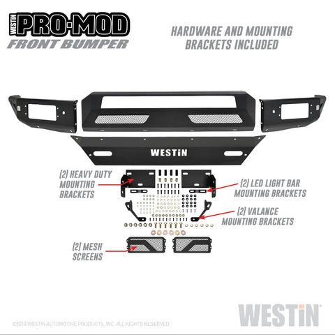 Westin Pro-Mod Front Bumper; Textured Black;