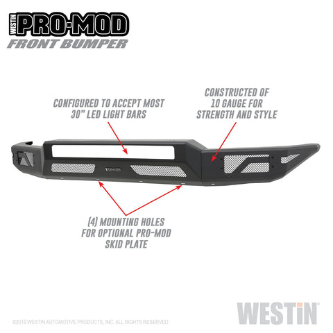 Westin Pro-Mod Front Bumper; Textured Black;