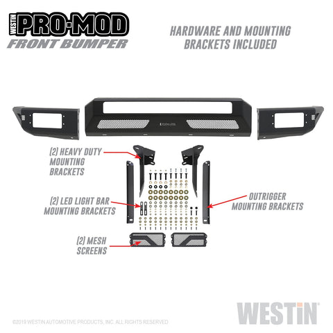 Westin Pro-Mod Front Bumper; Textured Black;