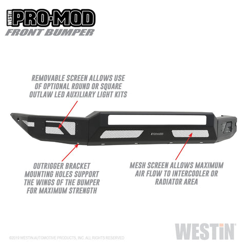 Westin Pro-Mod Front Bumper; Textured Black;