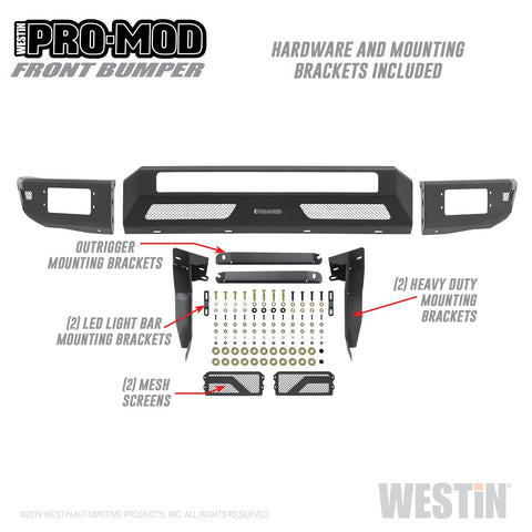 Westin Pro-Mod Front Bumper; Textured Black;