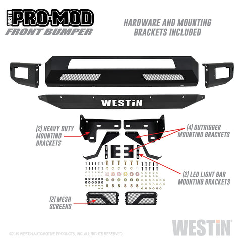 Westin Pro-Mod Front Bumper; Textured Black;