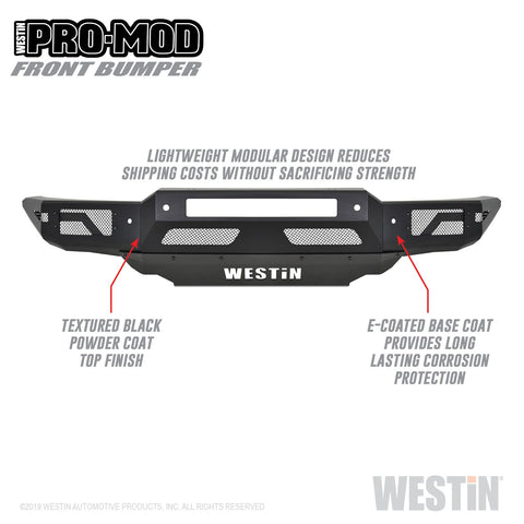 Westin Pro-Mod Front Bumper; Textured Black;