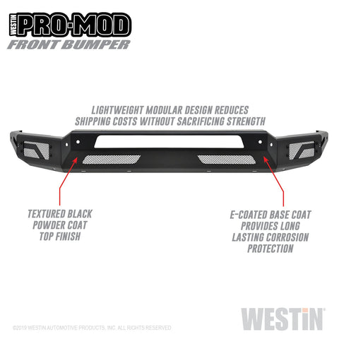 Westin Pro-Mod Front Bumper; Textured Black;