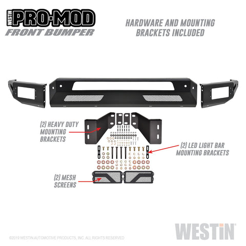 Westin Pro-Mod Front Bumper; Textured Black;