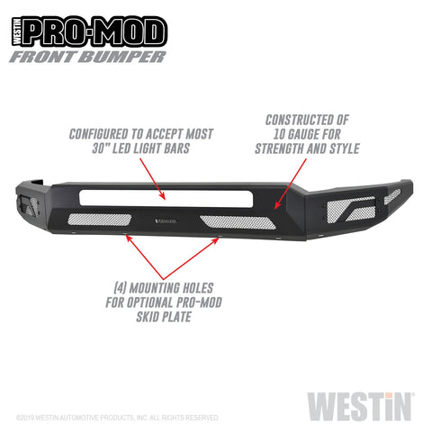 Westin Pro-Mod Front Bumper; Textured Black;