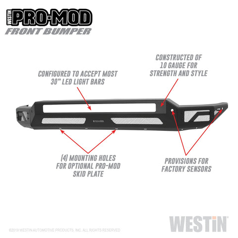 Westin Pro-Mod Front Bumper; Textured Black;