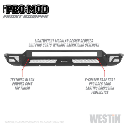 Westin Pro-Mod Front Bumper; Textured Black;