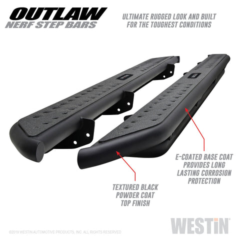 Westin Outlaw Nerf Step Bars; Textured Black;
