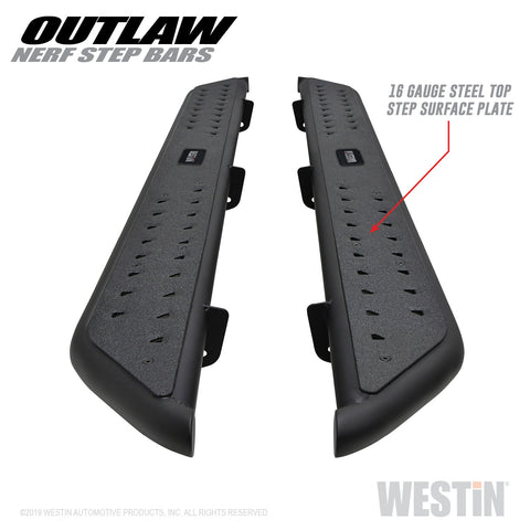 Westin Outlaw Nerf Step Bars; Textured Black;