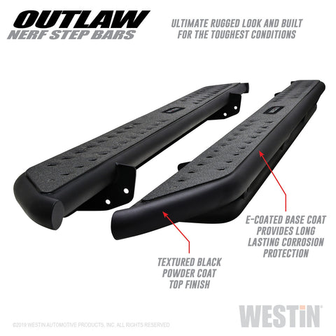 Westin Outlaw Nerf Step Bars; Textured Black; For Super Cab;